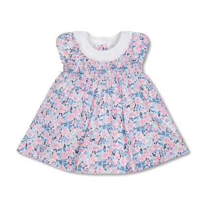 Baby Girl Linen Ruffle Collar Dress
