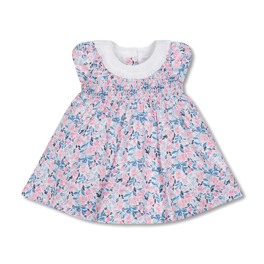 Baby Girl Linen Ruffle Collar Dress