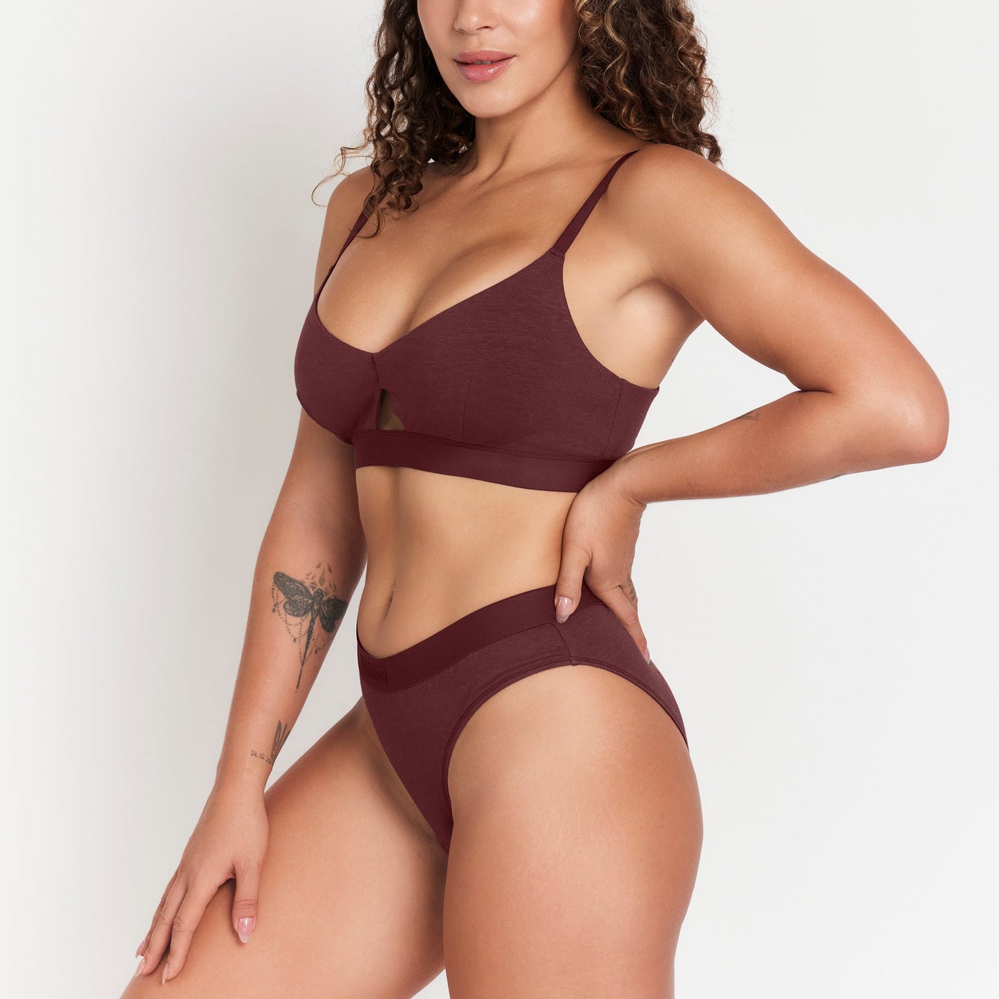 Organic Women's Keyhole Bra - Sour Cherry