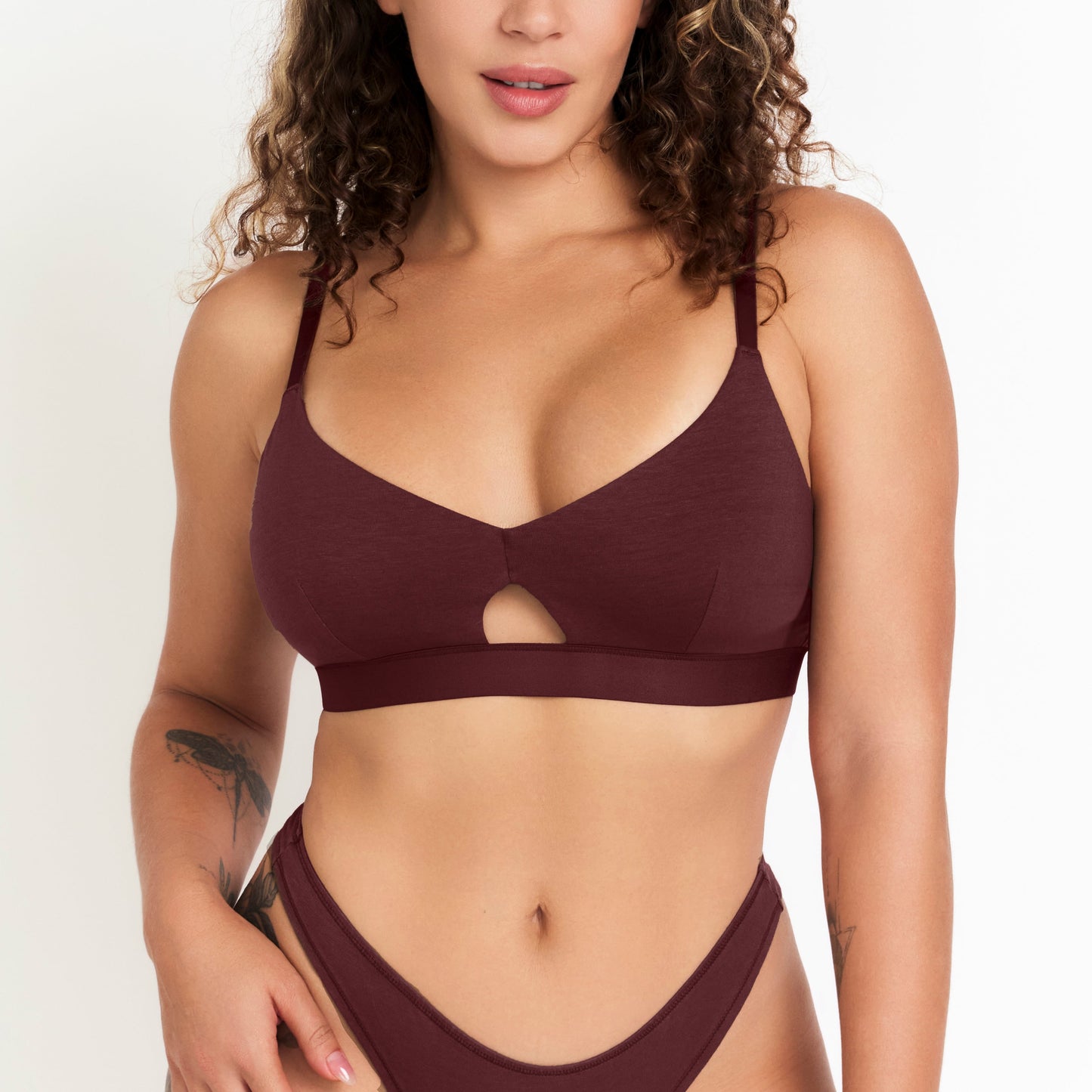 Organic Women's Keyhole Bra - Sour Cherry