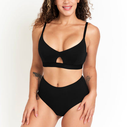 Women's High-Rise Brief Panty - Black
