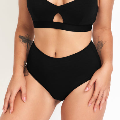 Women's High-Rise Brief Panty - Black