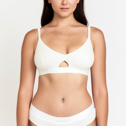 Keyhole Bra - White