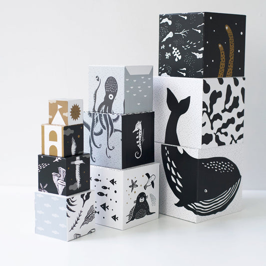 Set of 10 Nesting Blocks - Ocean Animals