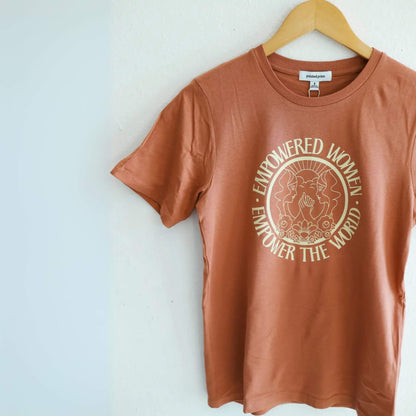 Organic Adults Graphic T-Shirt Empowered Women - Terracotta