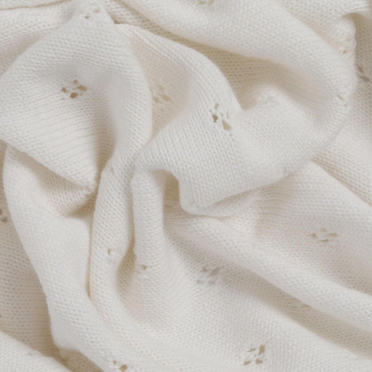 Organic Baby Blanket - Ella Ivory Pointelle