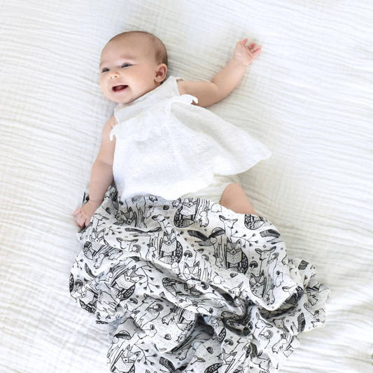 Organic Baby Blanket / Muslin Swaddle - Forest
