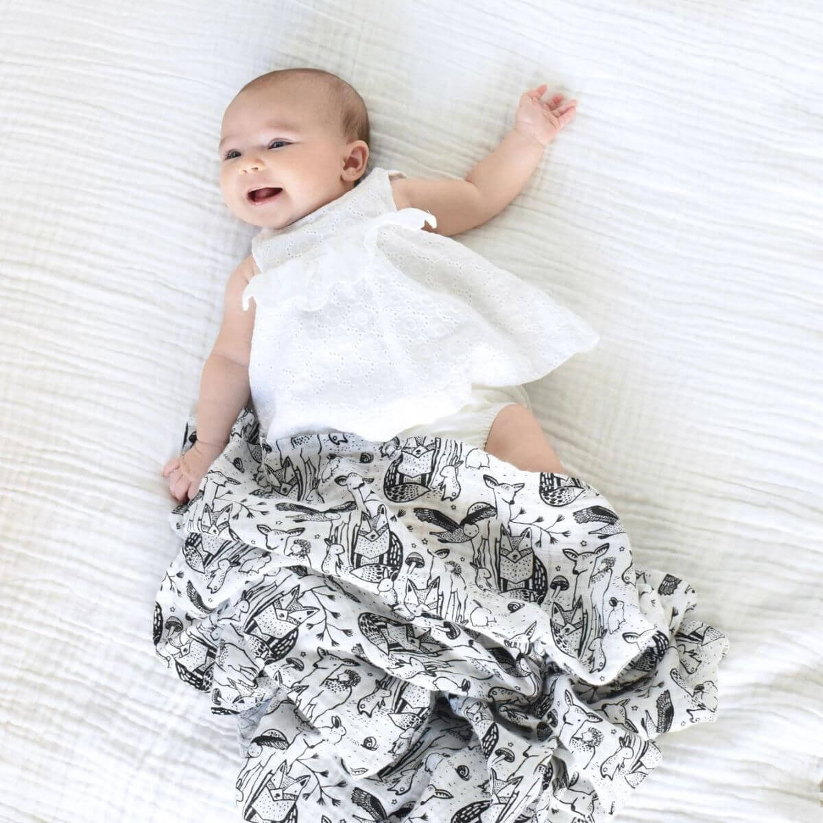 Organic Baby Blanket / Muslin Swaddle - Forest