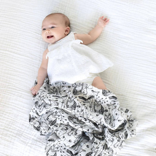 Organic Muslin Baby Swaddle Blanket - Forest
