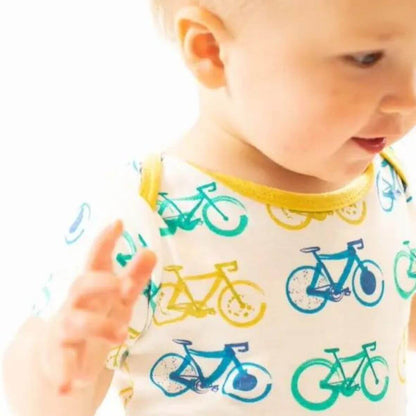 Organic Baby Bodysuit - Bicycles