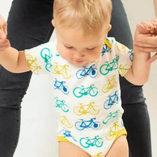 Organic Baby Bodysuit - Bicycles