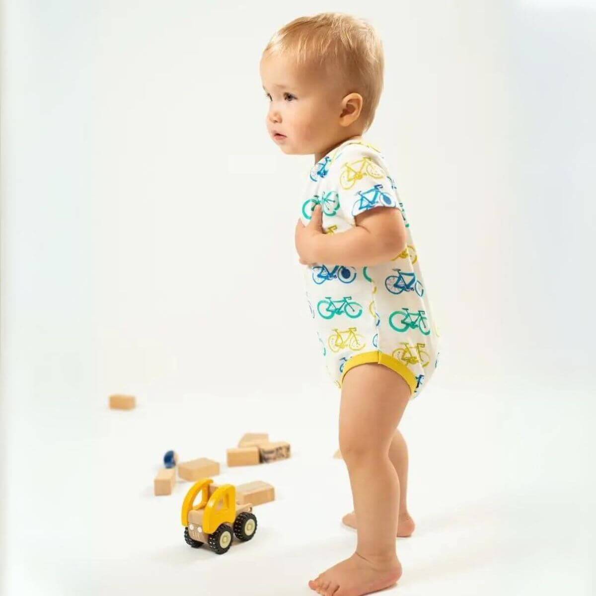 Organic Baby Bodysuit - Bicycles