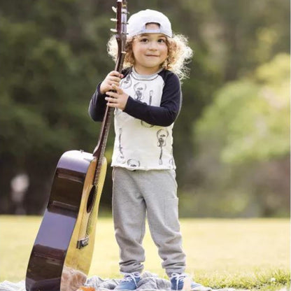 Organic Baby Boy Raglan Top & Sweatpant Set - Acoustic Guitar