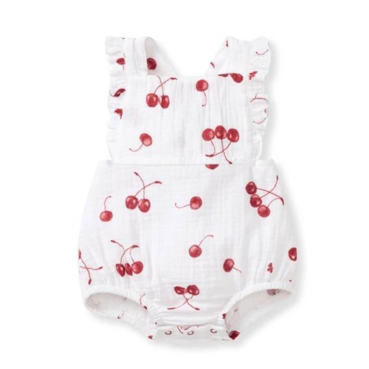 Organic Baby Bubble Romper - Cherry