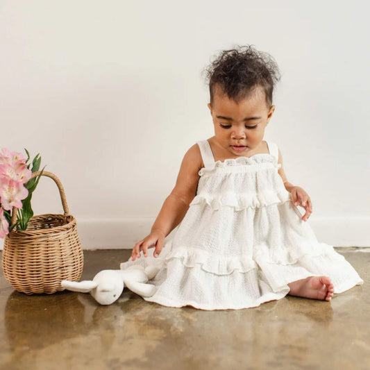Organic Baby Cross Stitch Muslin Dress