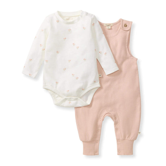 Organic Baby Ditsy Floret Jumpsuit & Bodysuit Set