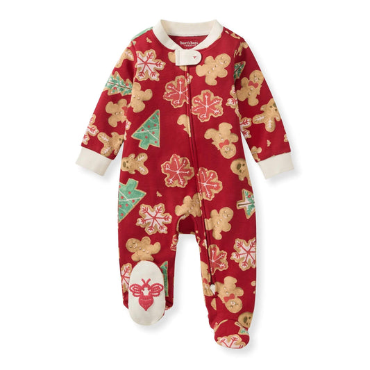 Organic Baby Footed Zip Sleeper - Holiday Gingerbread Bake