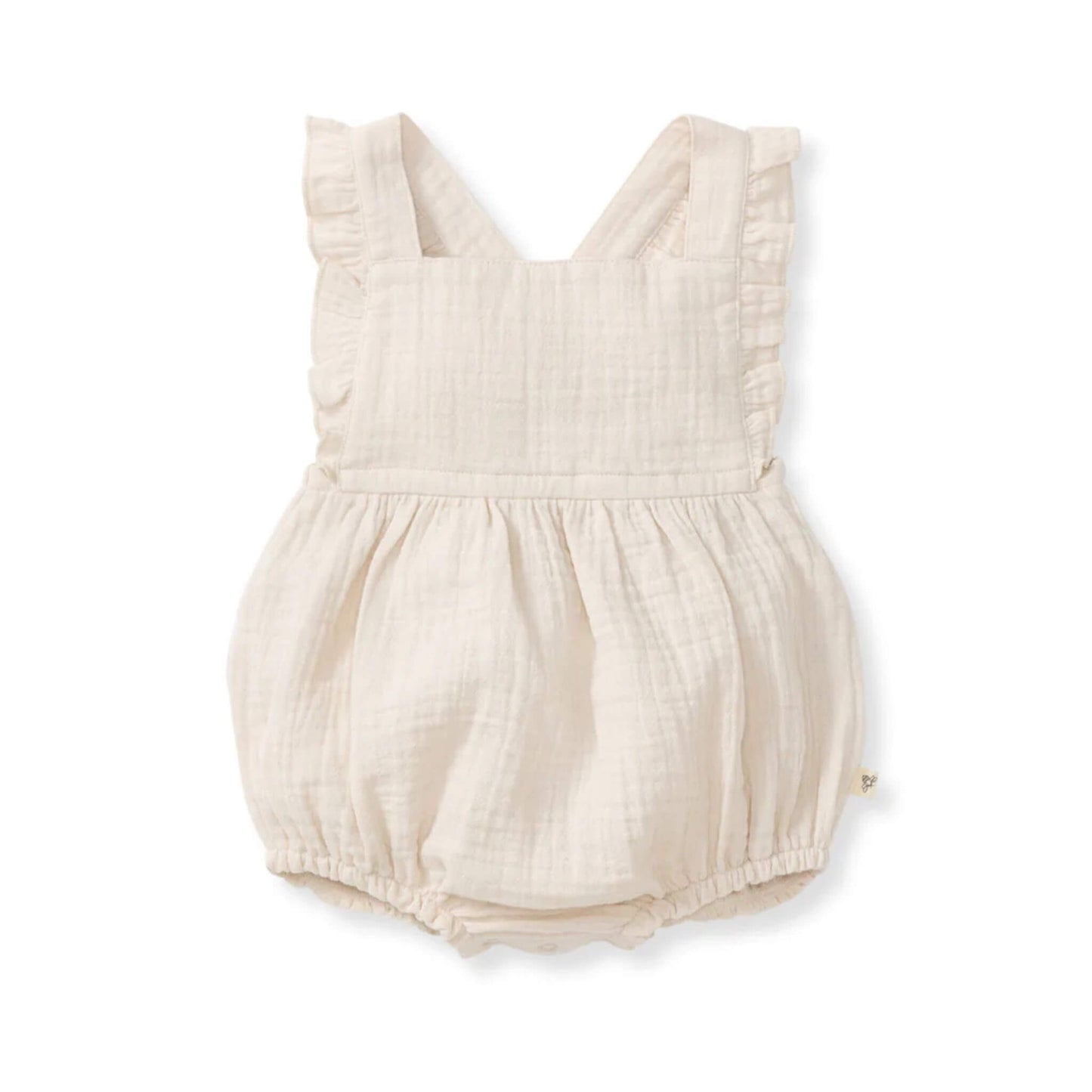 Organic Baby Girl Crinkle Muslin Bubble Romper