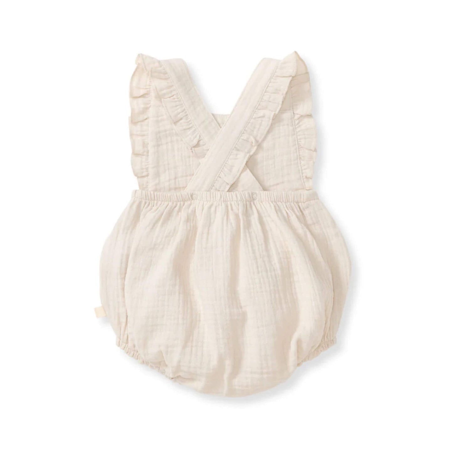 Organic Baby Girl Crinkle Muslin Bubble Romper