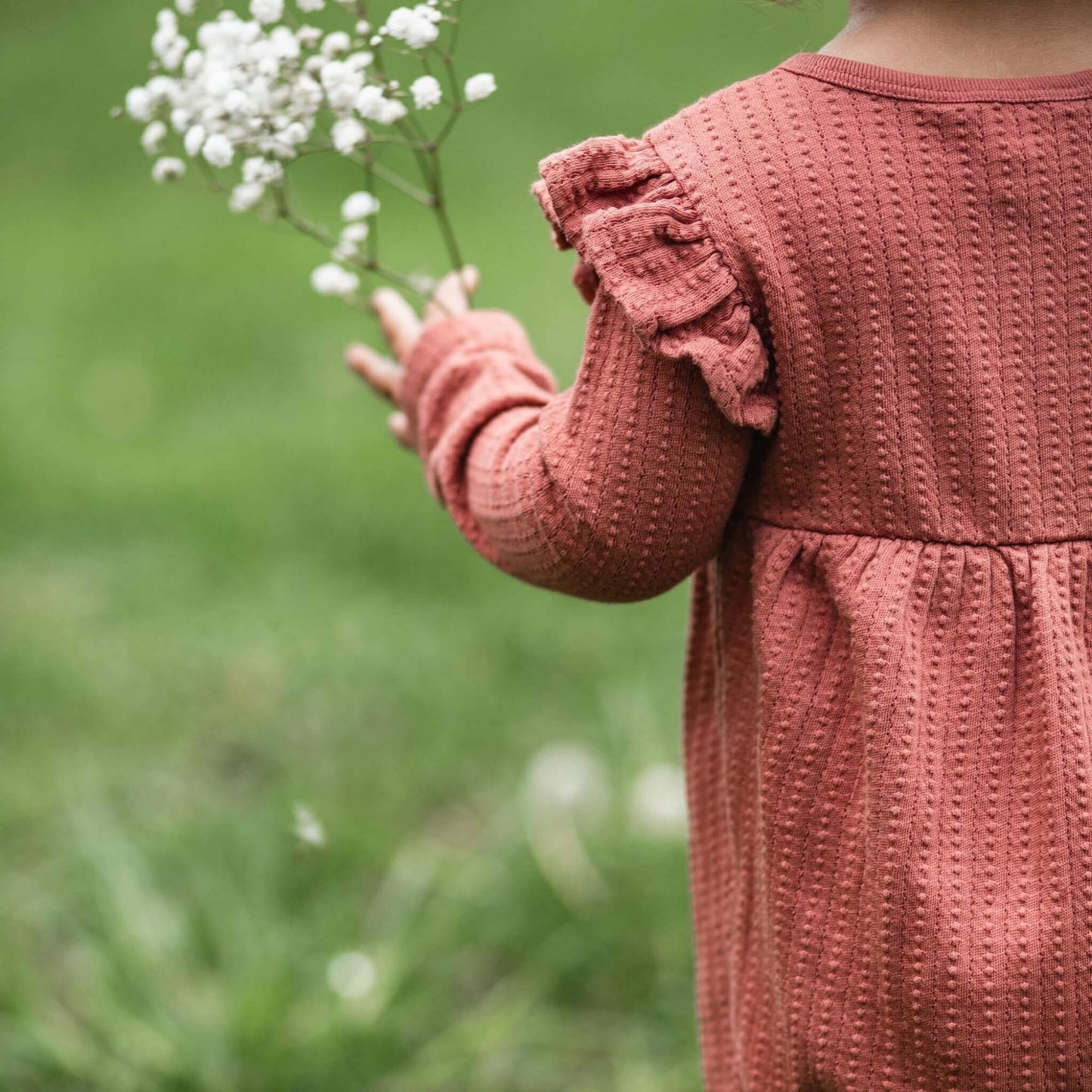 Organic Baby Girl Dotted Rib Cedar Jumpsuit