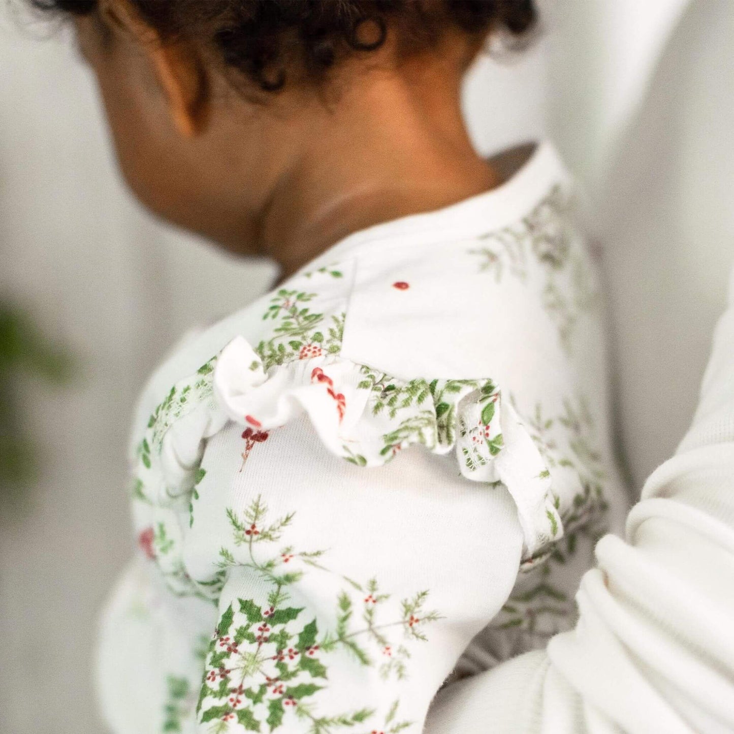 Organic Baby Girl Holiday Snowflakes Jumpsuit