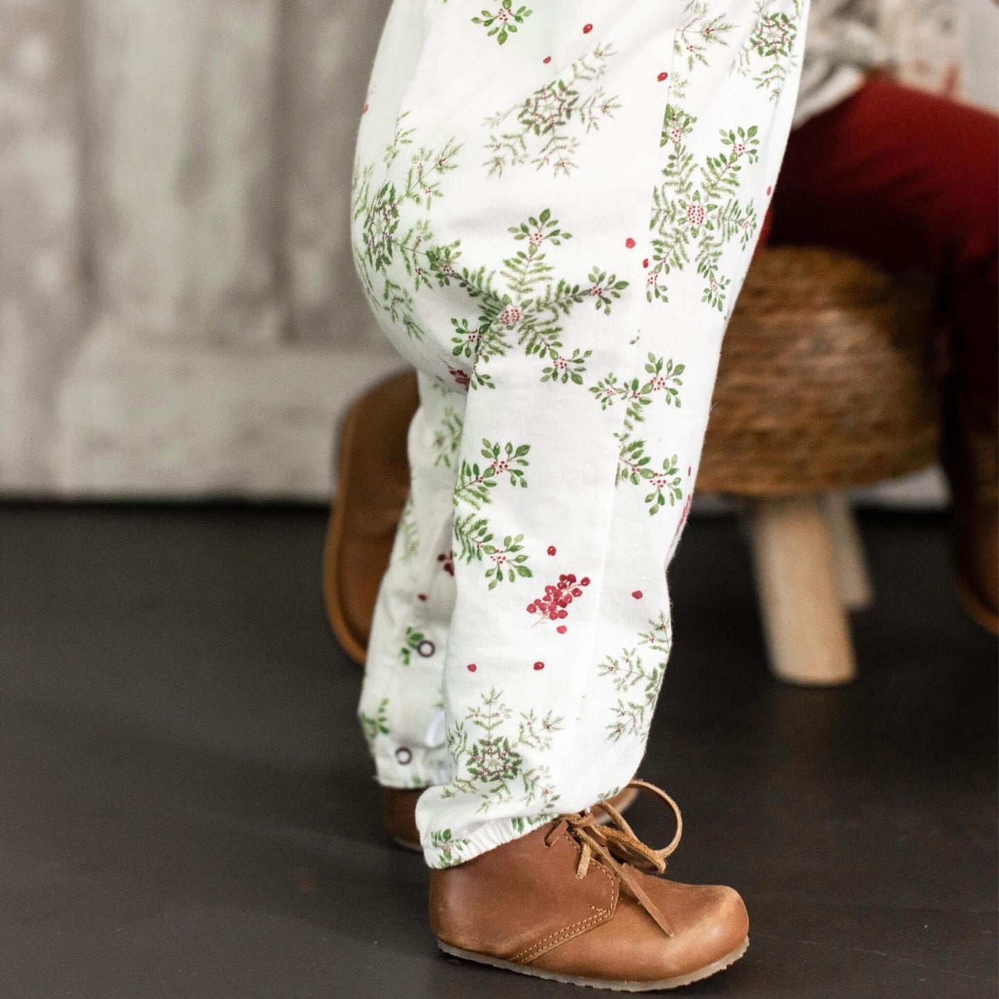 Organic Baby Girl Holiday Snowflakes Jumpsuit