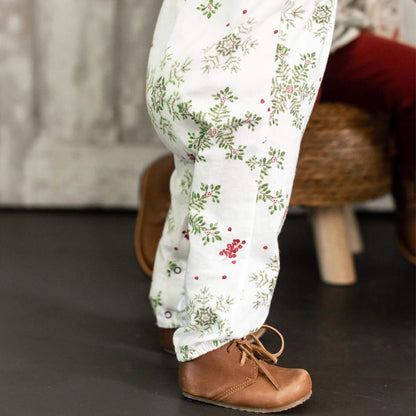 Organic Baby Girl Holiday Snowflakes Jumpsuit