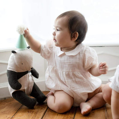 Organic Baby Girl Muslin Collar Bubble Romper