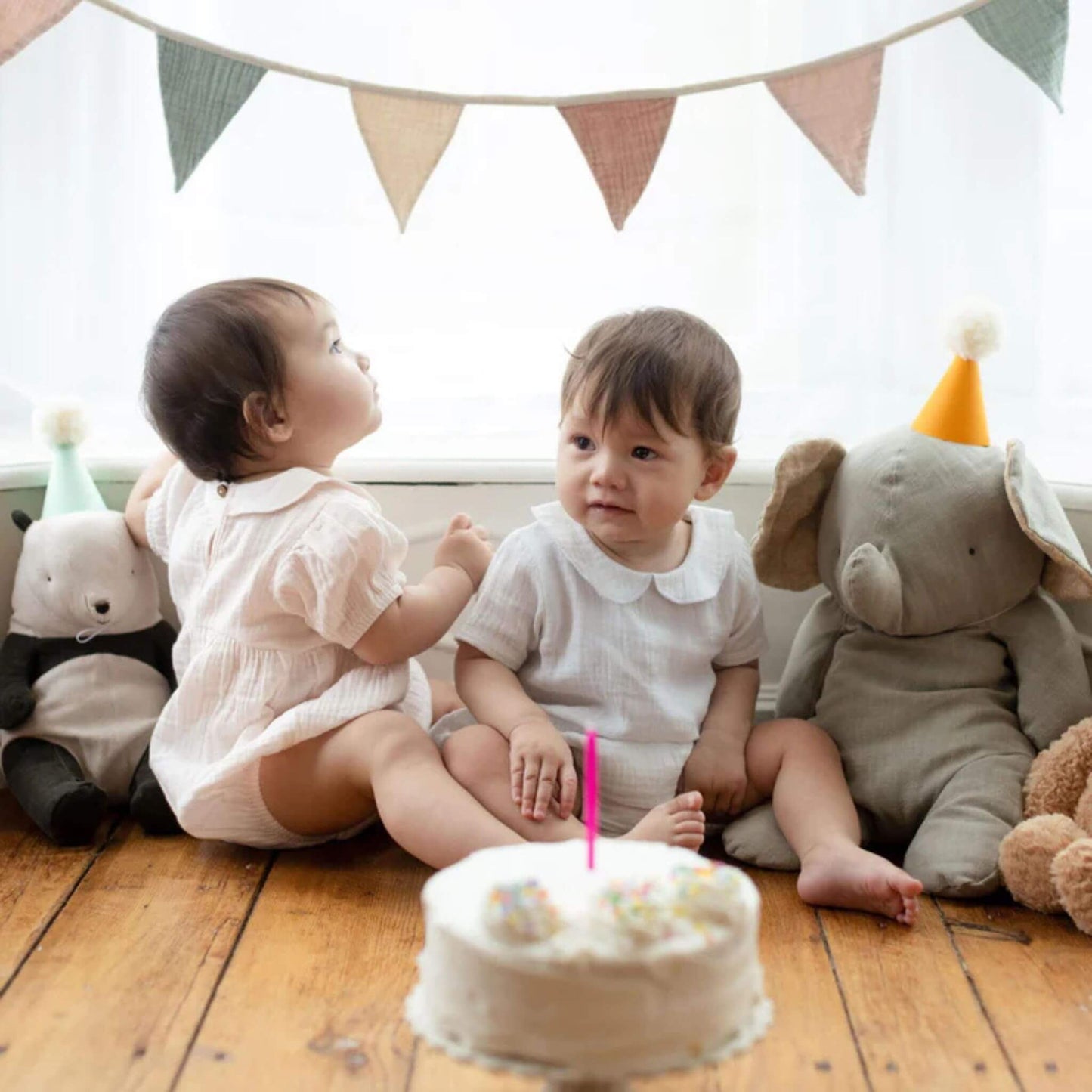 Organic Baby Girl Muslin Collar Bubble Romper