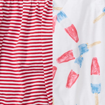 Organic Baby Girl Rocket Pop Rompers - 2 Pack Set