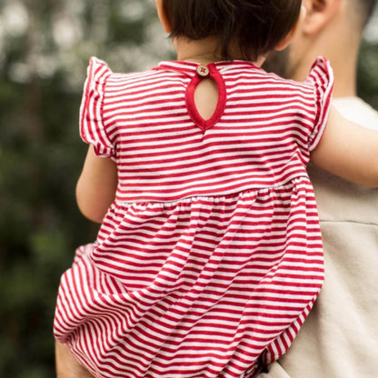 Organic Baby Girl Rocket Pop Rompers - 2 Pack Set