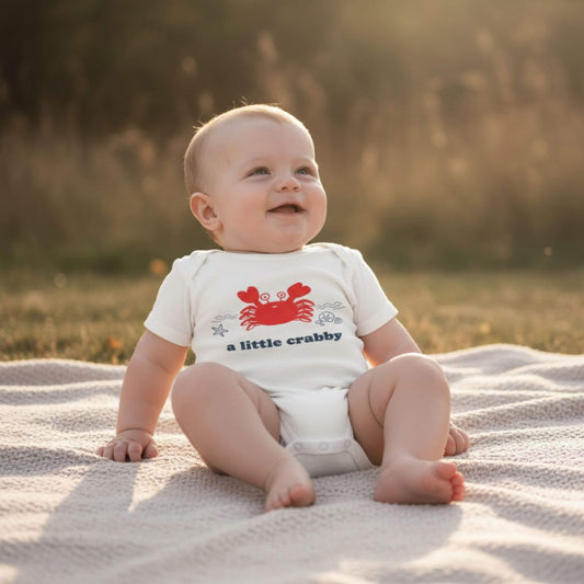 Organic Baby Graphic Bodysuit - A Little Crabby