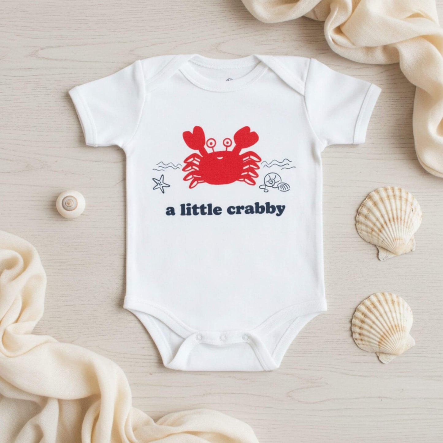 Organic Baby Graphic Bodysuit - A Little Crabby