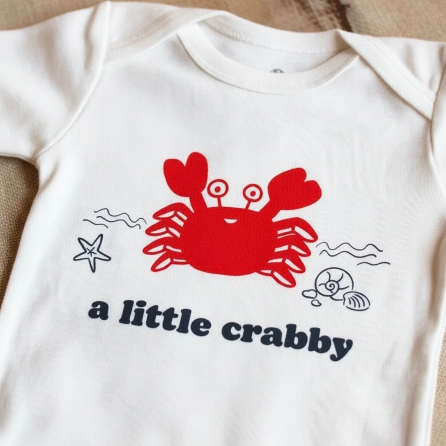Organic Baby Graphic Bodysuit - A Little Crabby