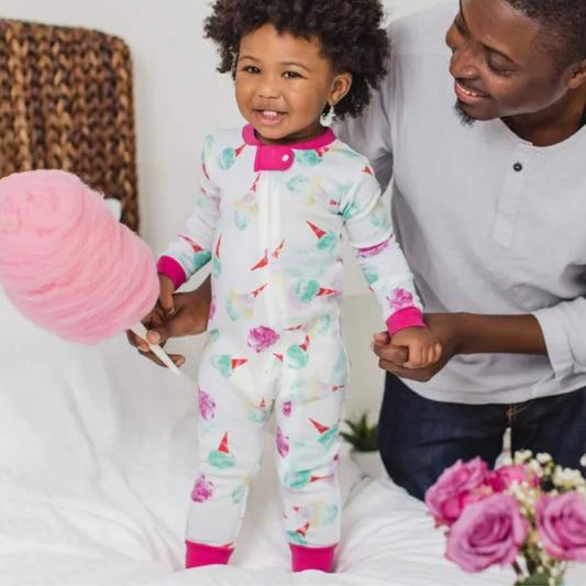 Organic Baby Pajama Romper - Cotton Candy Dreams