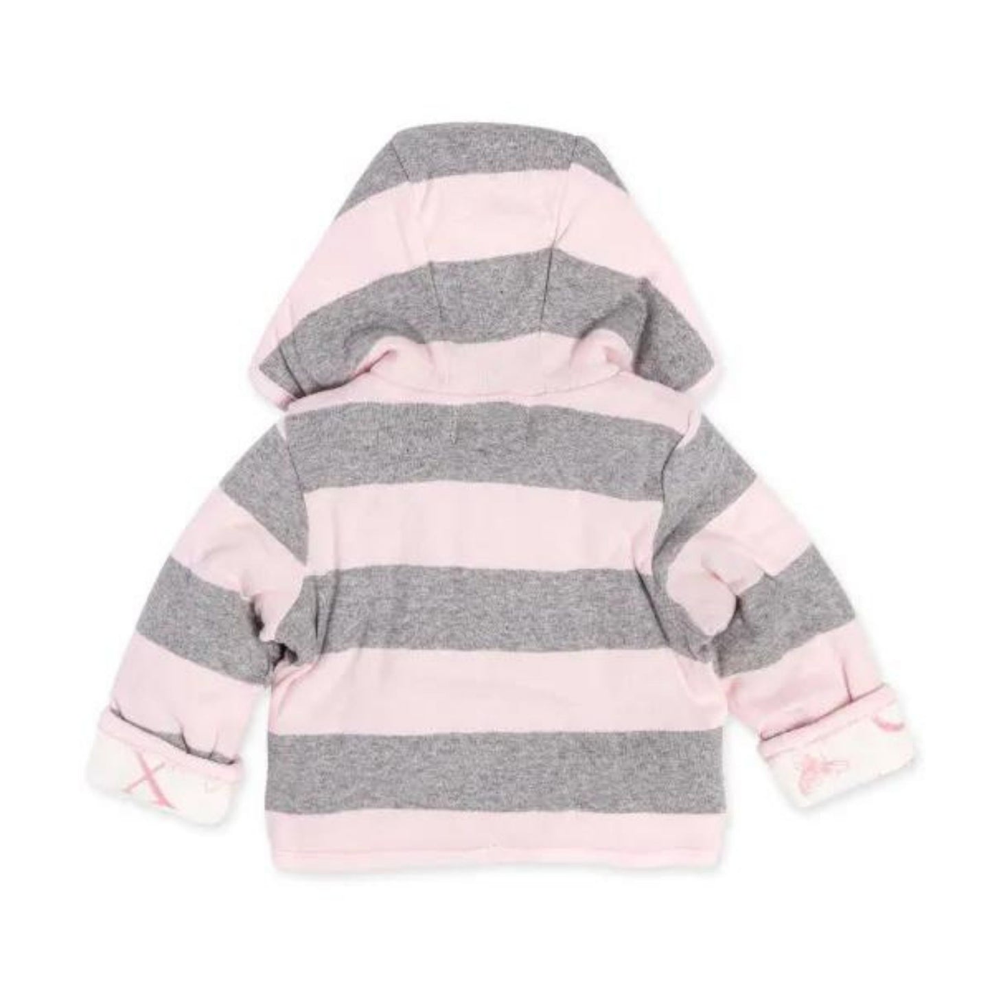 Organic Baby Reversible Jacket - Alphabet & Stripes (Blossom)