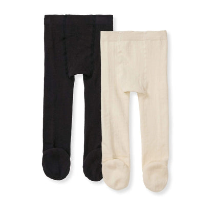 Organic Baby Ribbed Tights - 2 Pack