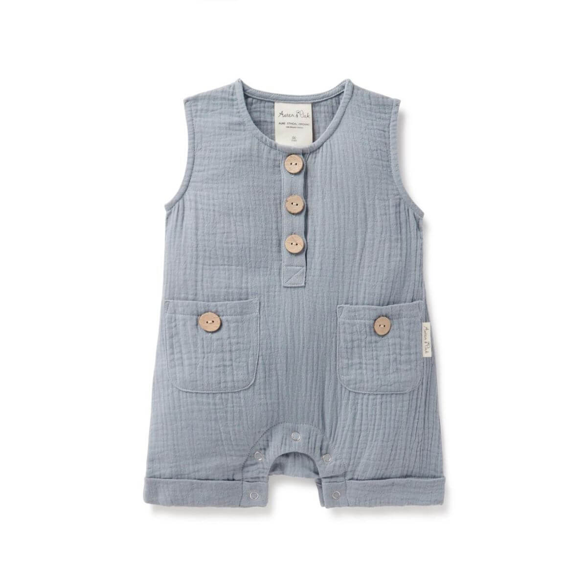 Organic Toddler Romper - Slate Blue