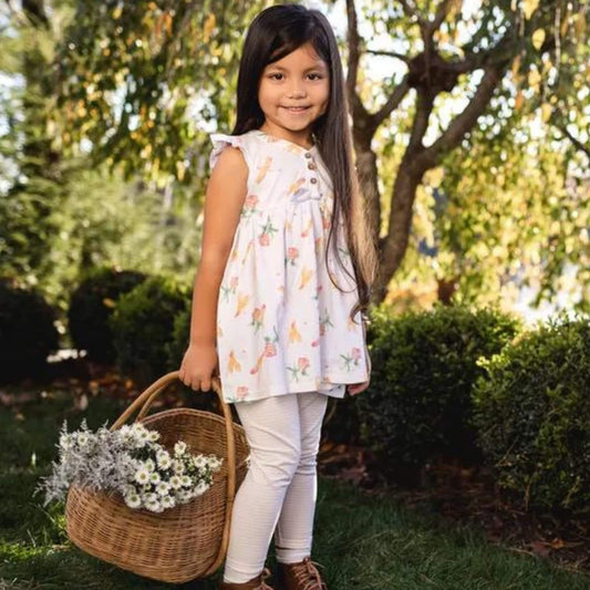 Organic Baby Girl Tunic & Stripe Legging Set - Dragonfly