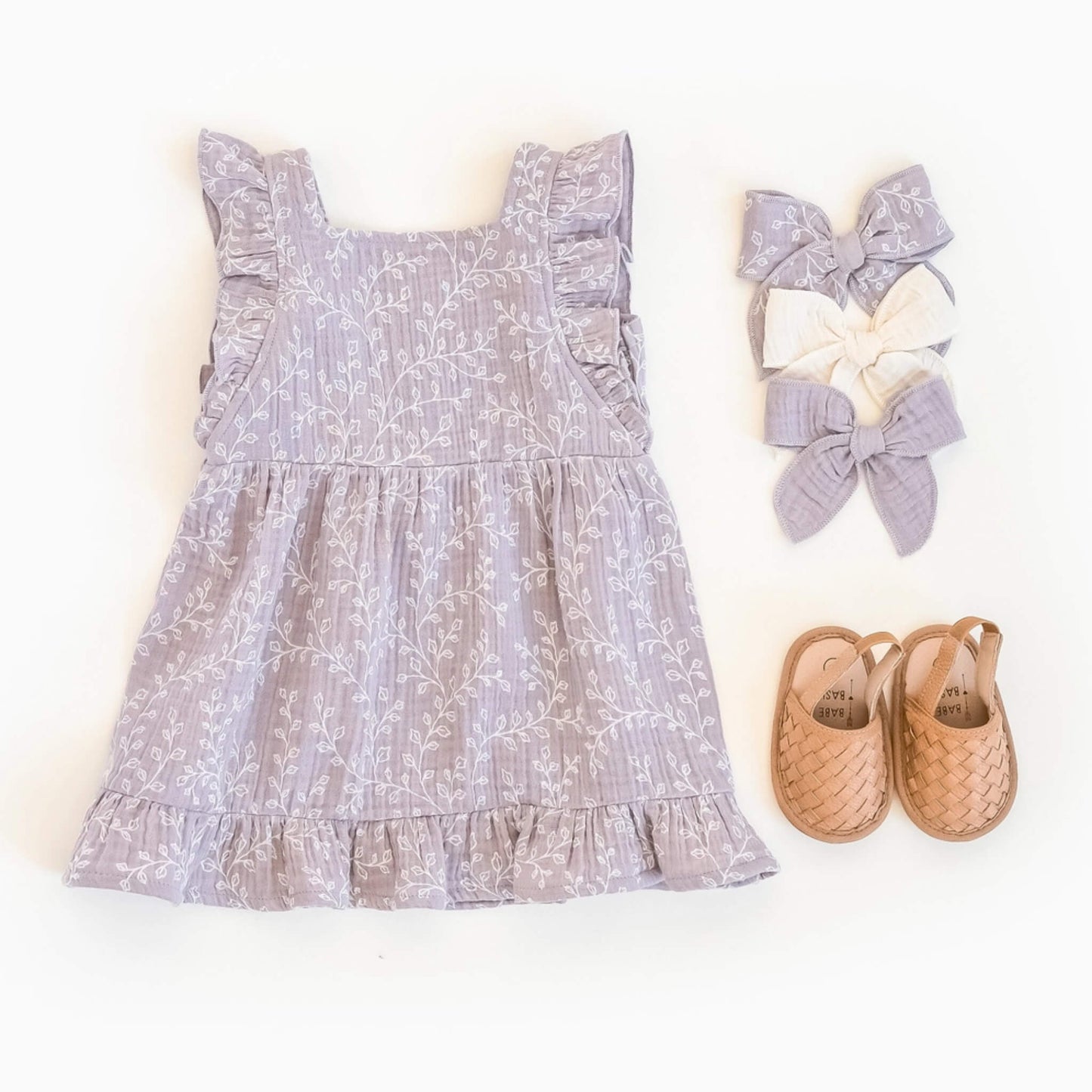 Organic Baby & Kids Jane Muslin Dress - Lucia Floral / Lilla