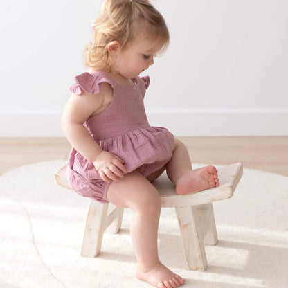 Organic Baby & Toddler Flutter Bubble Romper - Mauve