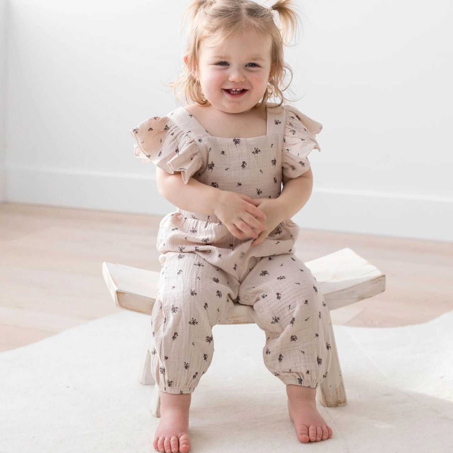 Organic Baby & Toddler Flutter Jumpsuit - Floral