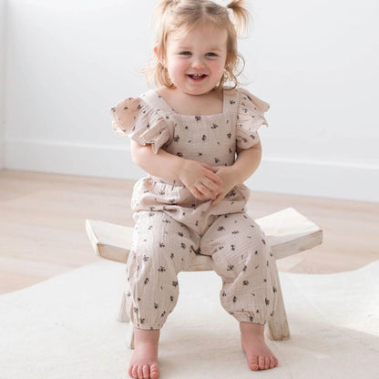 Organic Baby & Toddler Flutter Jumpsuit - Floral