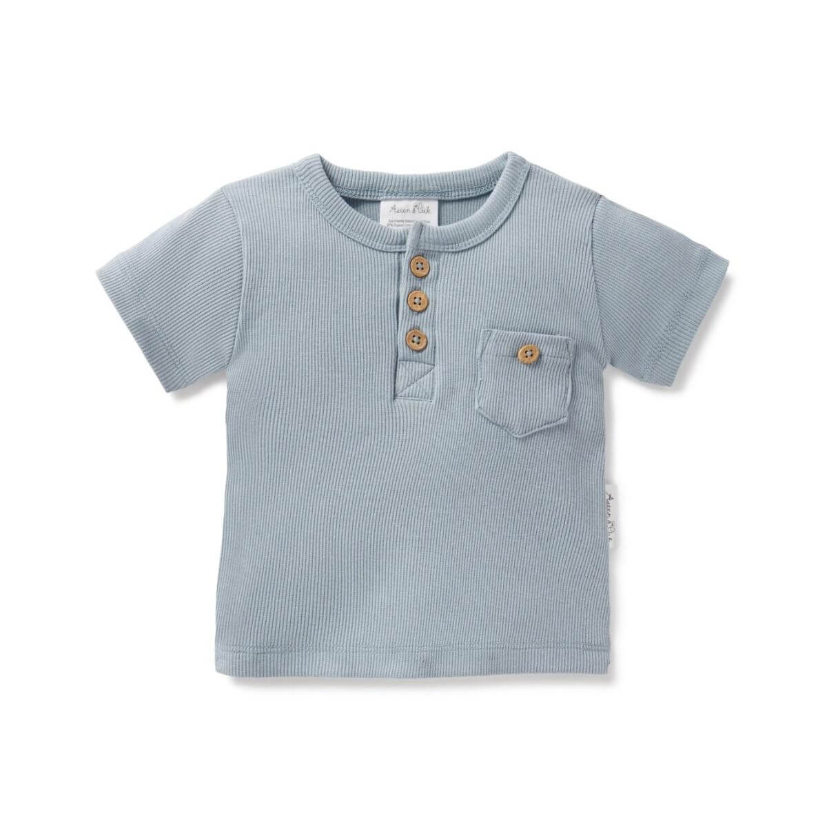 Organic Baby / Toddler Henley Tee - Blue