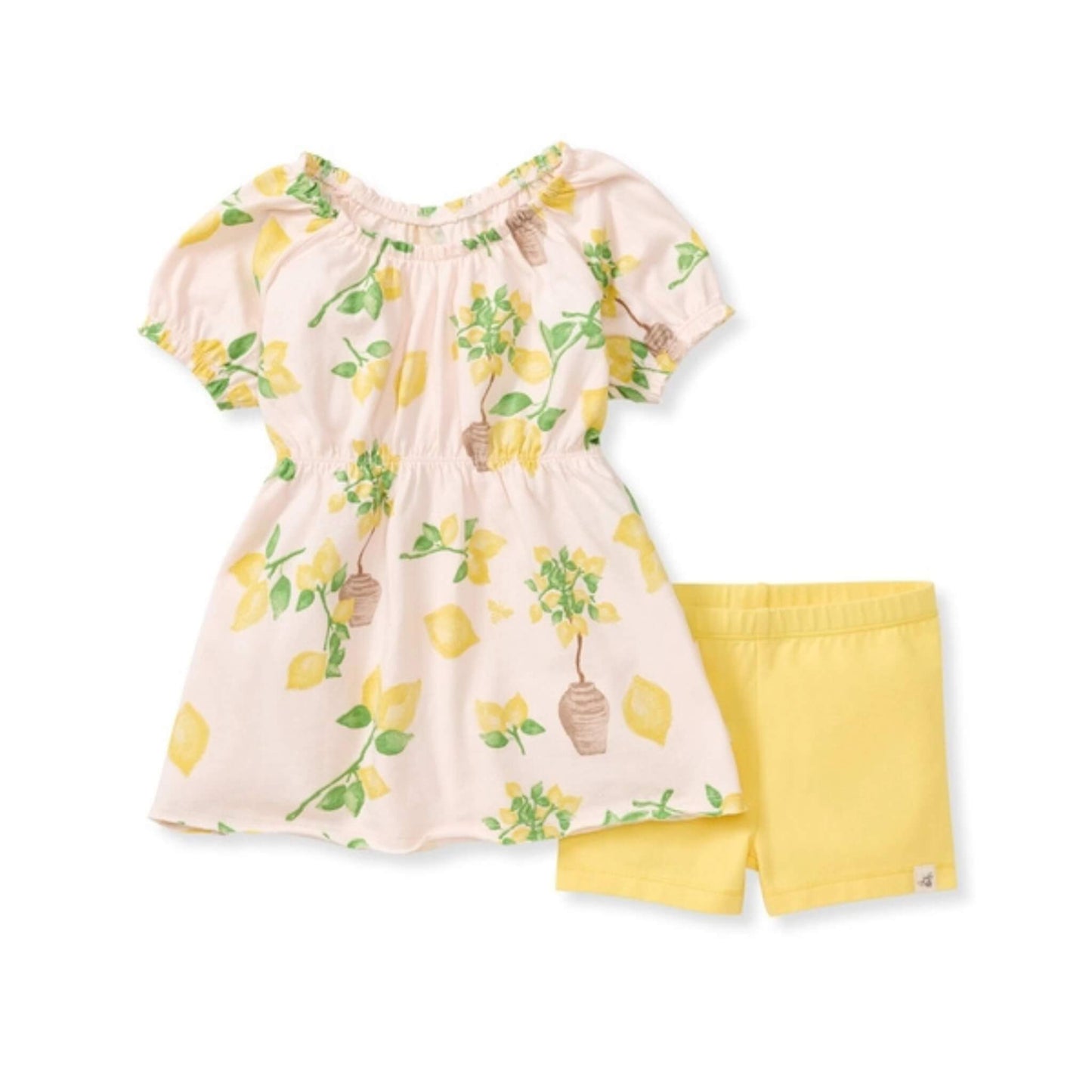 Organic Baby & Toddler Girl Island Lemons Top & Short Set