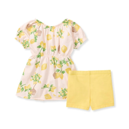 Organic Baby & Toddler Girl Island Lemons Top & Short Set