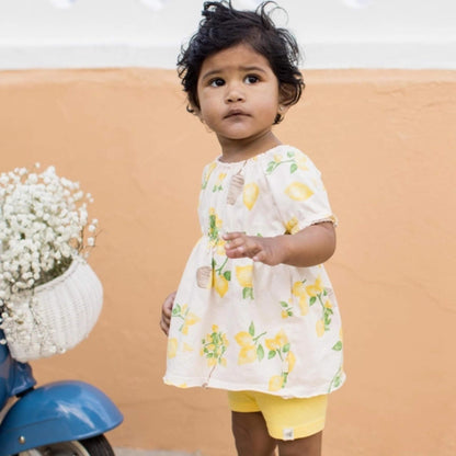 Organic Baby & Toddler Girl Island Lemons Top & Short Set