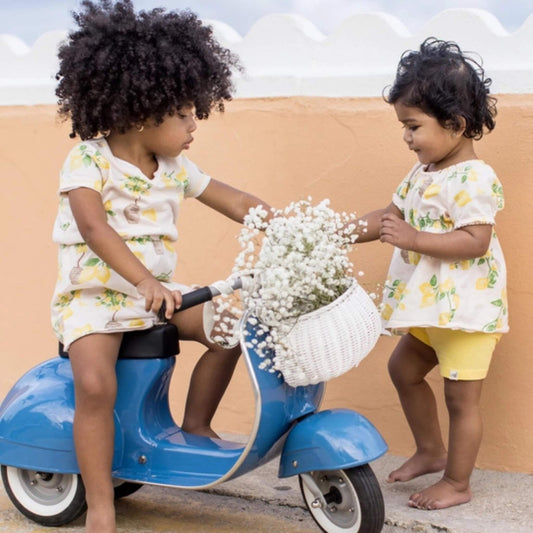 Organic Baby & Toddler Girl Island Lemons Top & Short Set