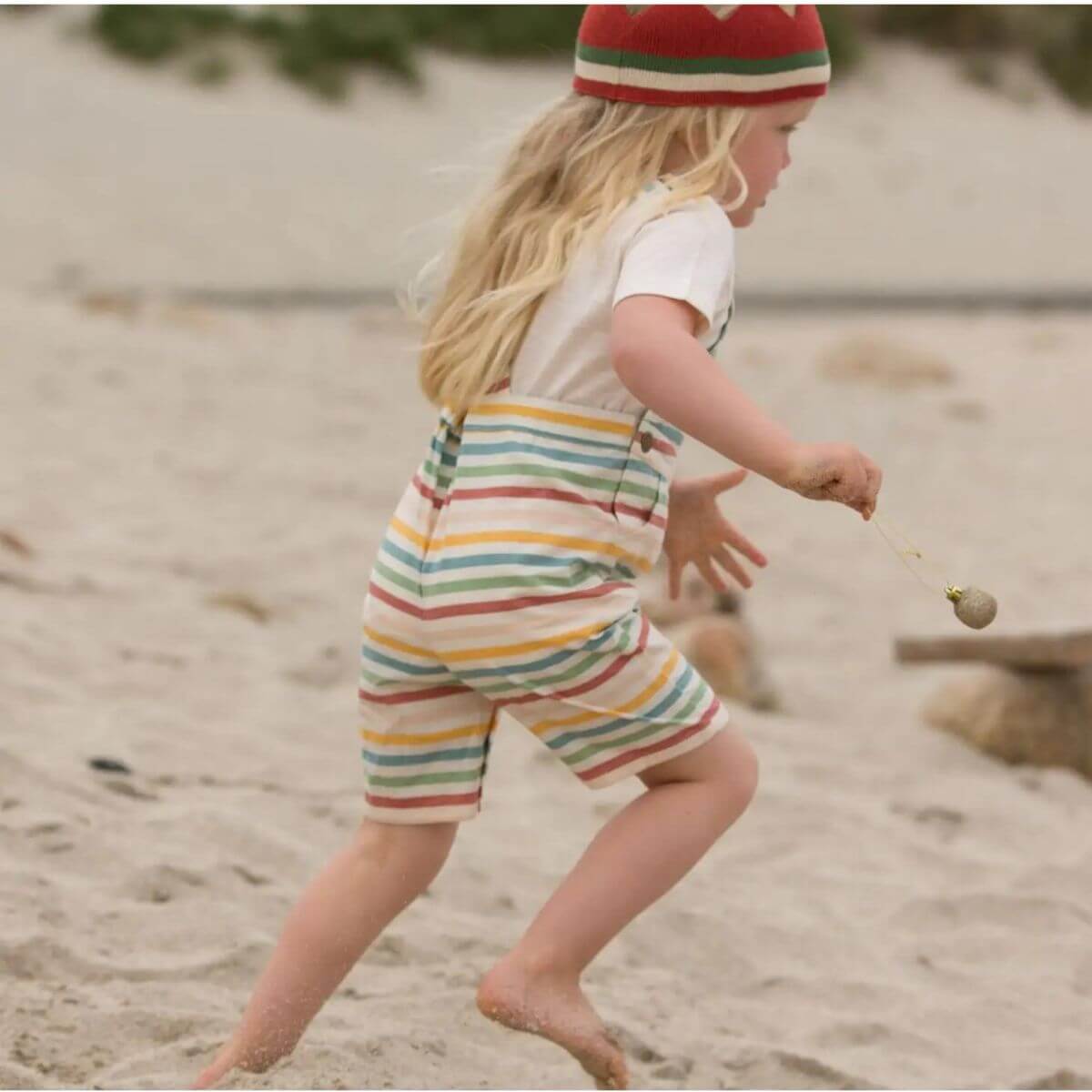 Organic Baby / Toddler Overalls - Rainbow Stripe