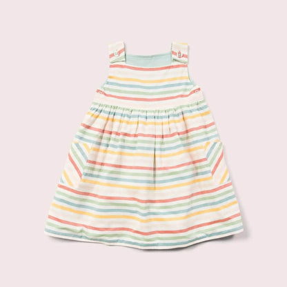 Organic Baby / Toddler Reversible Dress - Rainbow Stripe